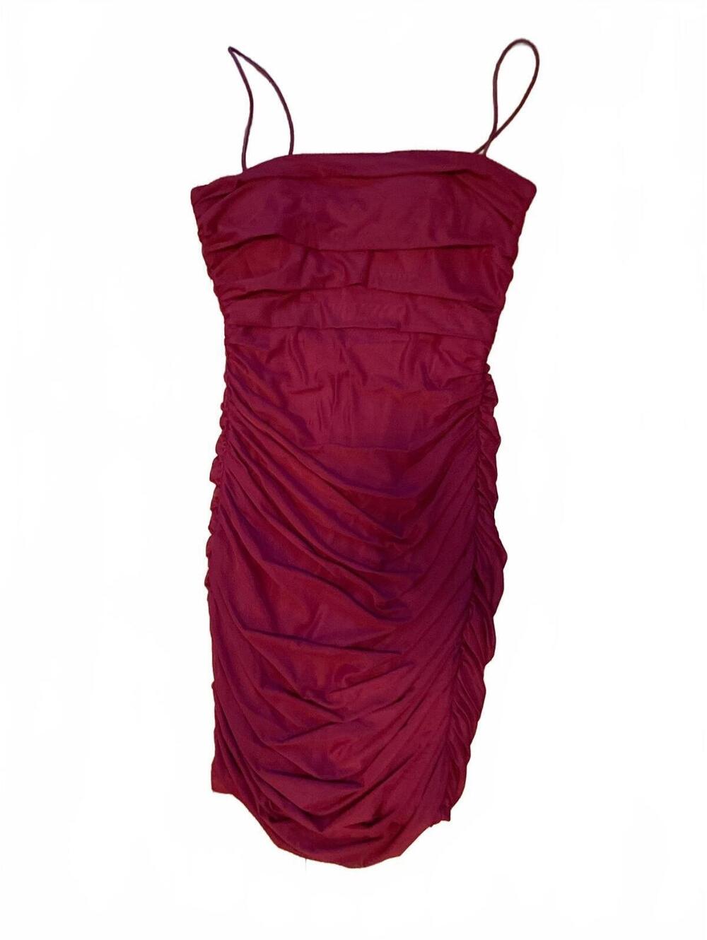 Princess Polly Burgundy Ruched Mini Dress 4 Y2K Dark Feminine Romantic Goth